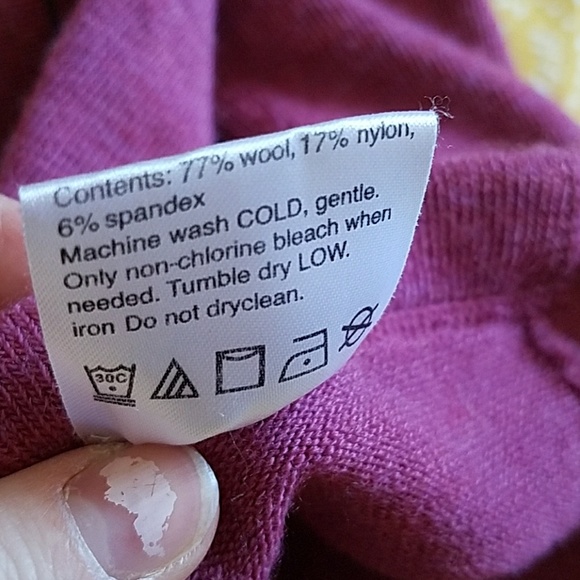 Girl's Smartwool Striped Raspberry Gray Tights - Picture 3 of 3